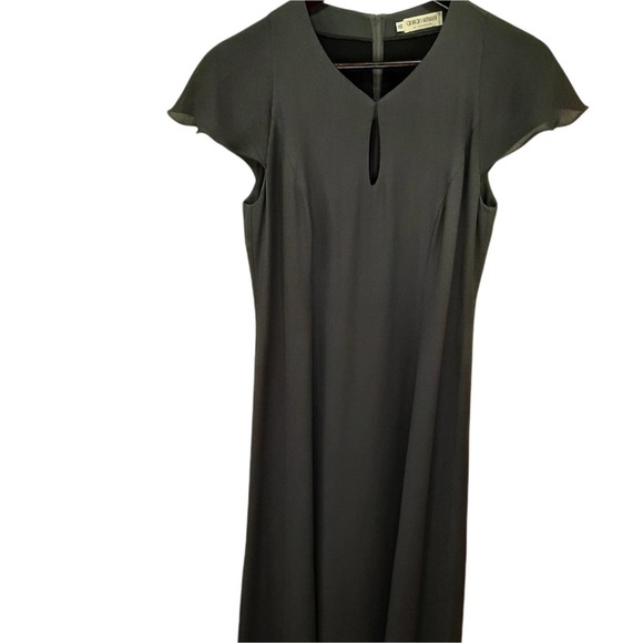 Vtg Giorgio Armani Le Collezioni Grey Maxi Dress Size 10 - Picture 4 of 15